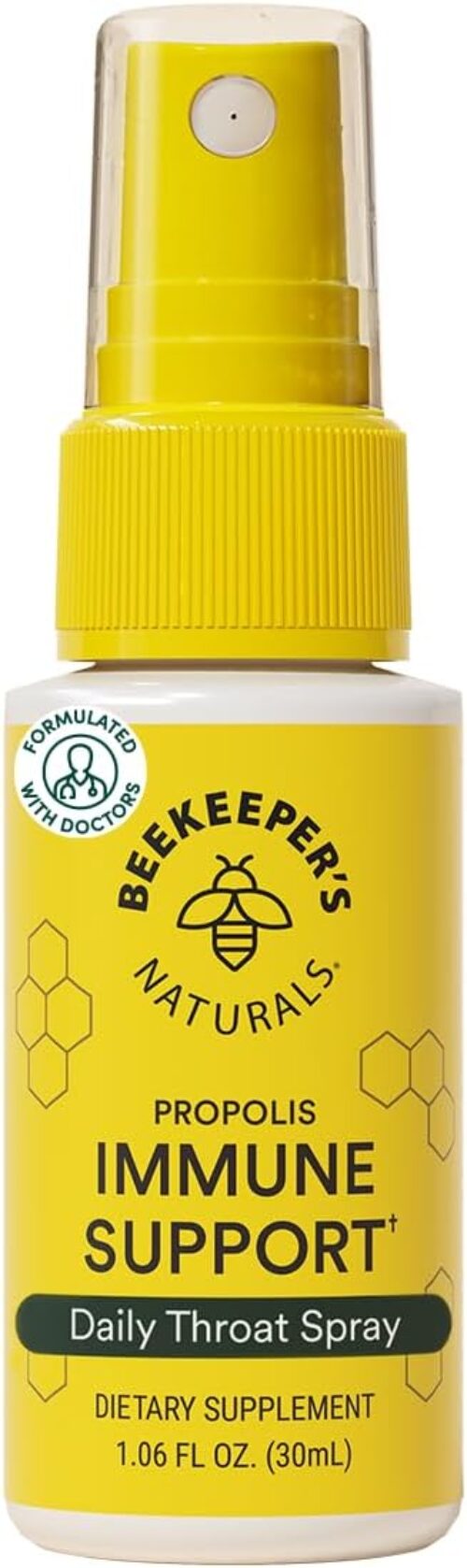 Propolis Throat Spray by Beekeeper’s Naturals – 95% Bee Propolis Extract, Natural Immune Support & Sore Throat Relief – Antioxidants, Keto, Paleo, Gluten-Free (1.06 oz)(Pack of 1)