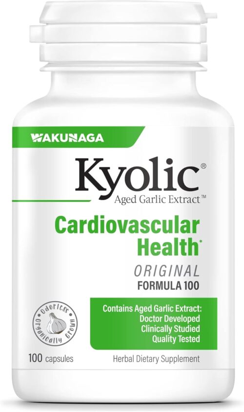 Kyolic Aged Garlic Extract Formula 100, Original Cardiovascular, 100 Capsules (Packaging May Vary)