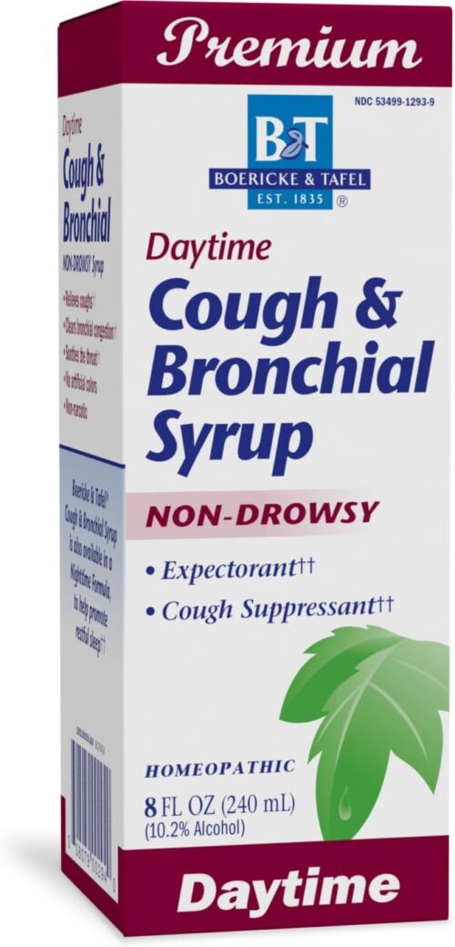 Nature’s Way Boericke & Tafel Daytime Cough & Bronchial Syrup, Cough Suppressant & Expectorant, Non-Drowsy, 8 Fl. Oz