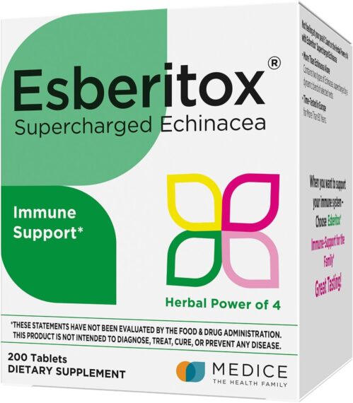 Supercharged Echinacea – Immune Support – Herbal Supplements – Wild Indigo Root – Purple Coneflower – Made in Germany – 200 Tablets
