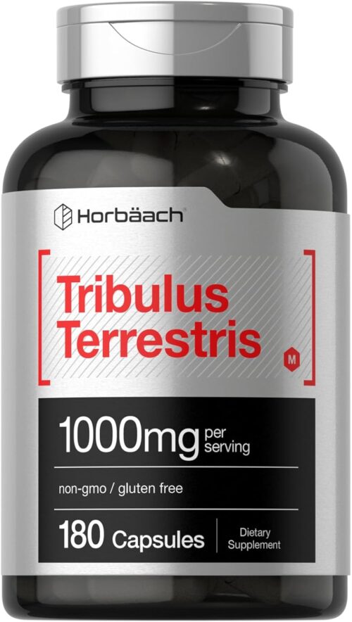 Horbaach Tribulus Terrestris for Men | 1000mg | 180 Capsules | Extract Supplement | Non-GMO and Gluten Free