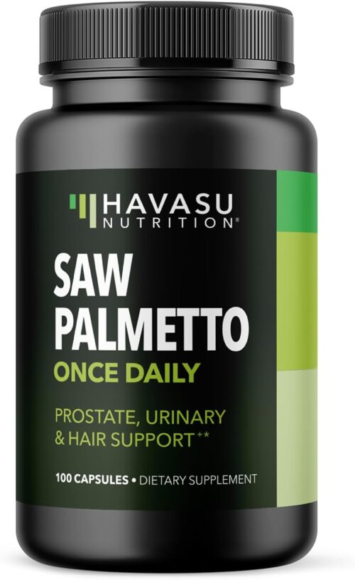 Saw Palmetto for Men Prostate Health Supplement to Promote Urinary Tract Function – 500mg Per Serving – 100 Count – DHT Blocker Hair Vitamin – Vegan, Non-GMO Capsules, Over 3 Month Supply