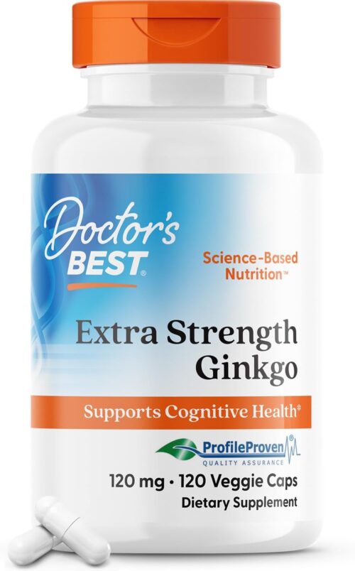 Doctor’s Best Extra Strength Ginkgo, Non-GMO, Gluten Free, Vegan, Soy Free, Promotes Mental Function and Memory, 120 mg, 120 Count (Pack of 1)