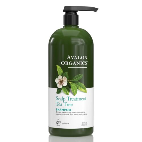 Avalon Organics Scalp Treatment Tea Tree Shampoo, Encourages Scalp Well-Being and Leaves Hair Soft, 32 Fluid Ounces