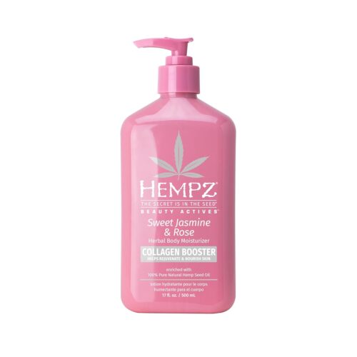 Hempz Sweet Jasmine & Rose Herbal Body Moisturizer for Women, 17 Fl. oz. – Moisturizing Lotion with 100% Pure Hemp Seed Oil, Collagen, Shea Butter – Hydrating Vegan Lotion for Dry Skin