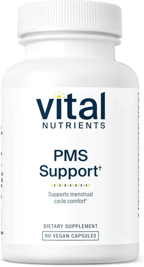 Vital Nutrients PMS Support – Vitex Berry & Passionflower Extract for Premenstrual Support & Hormone Balance* – Vitamin B6 PMS Supplements – Gluten, Dairy, Soy Free – Non-GMO – 60 Capsules