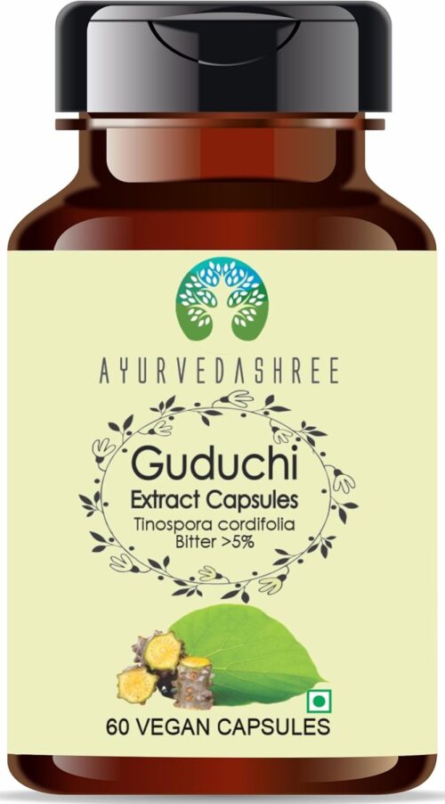 Guduchi Extract 500mg – 60 Vegetarian Capsules|Tinospora Cordifolia| All Natural | 100% Vegan | Gluten-Free | GMP Certified