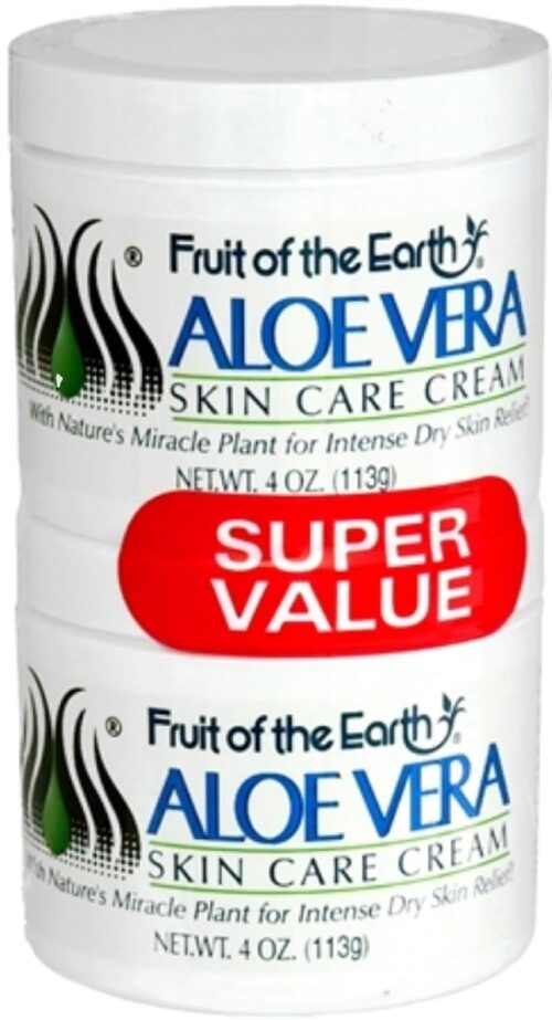 Fruit of the Earth Aloe Vera Cream 4 Oz. Jars(2 Pack)