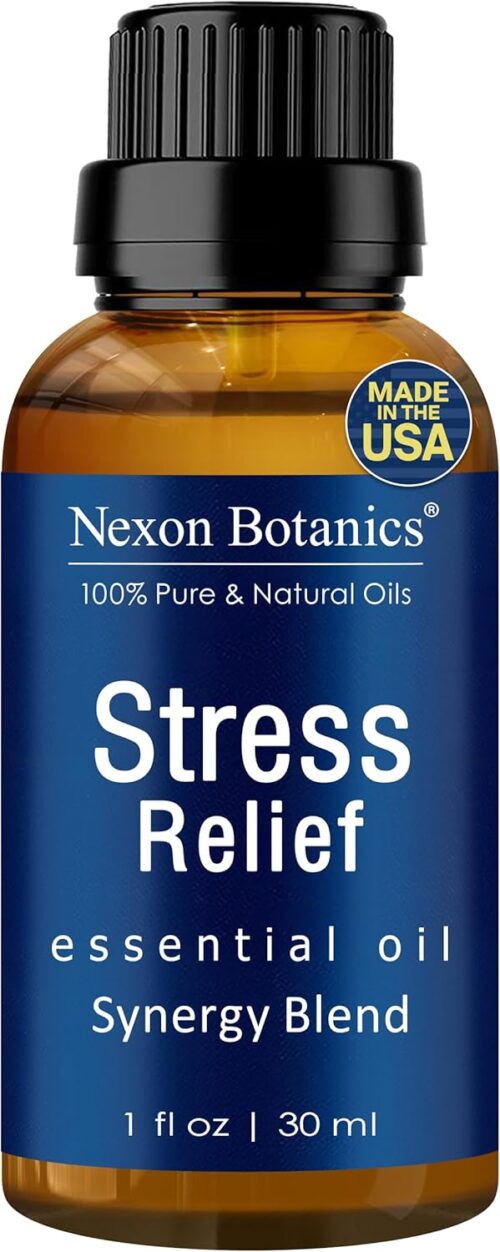 Stress Relief Essential Oil Blend 30 ml – Stress Relief & Calm Essential Oil for Diffusers & Aromatherapy – Promotes Relaxation & Sleep – Nexon Botanics