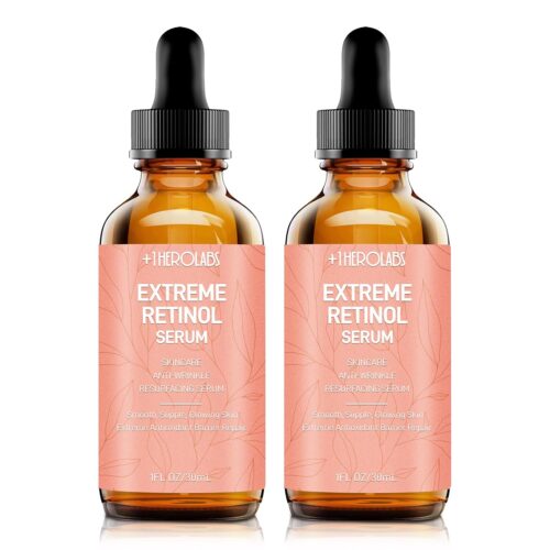 Retinol Serum for Face 2.5%, B5 Herbal Resurfacing Retinol with Vitamin C, Vitamin E, Hyaluronic Acid, Anti-Aging, Wrinkle Smoothing, Dark Spot Corrector, Brighten Dullness 2 Packs