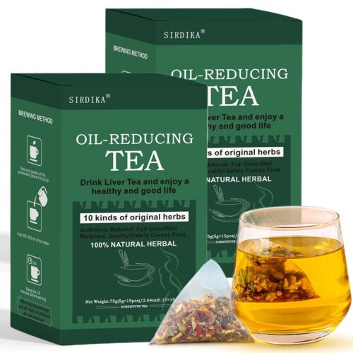 Oil-Reducing Tea – 10 Herbal with Excellent Formula, Oil Cleansing Tea for Liver, Oil-Reducing Tea Herbal Chinese Tea, 15 Tea Bags (2 Box(30pcs))
