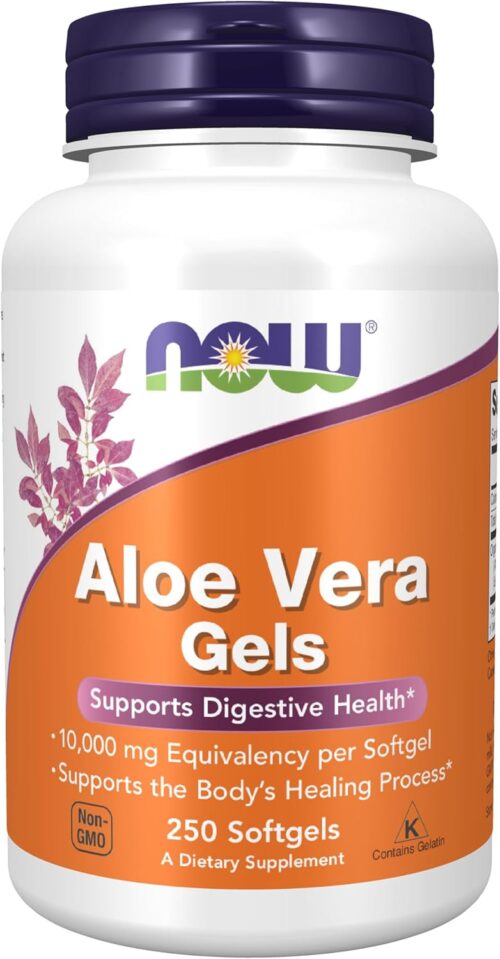 NOW Foods Supplements, Aloe Vera (Aloe barbadensis) 10,000 mg, Supports Digestive Health*, 250 Softgels