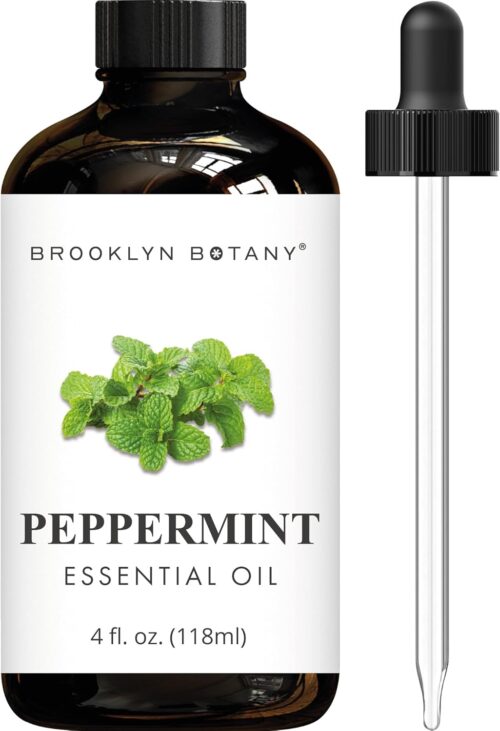 Brooklyn Botany Peppermint Essential Oil – Huge 4 Fl Oz – 100% Pure and Natural – Premium Grade with Dropper – for Aromatherapy and Diffuser