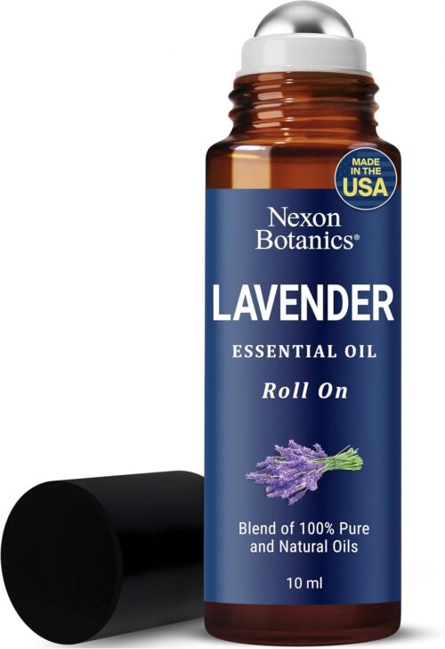 Lavender Essential Oil Roll-On 10 ml – Pure, Natural & Prediluted Oil Blend Roller for Calmness, Relaxation & Skin Care – Nexon Botanics