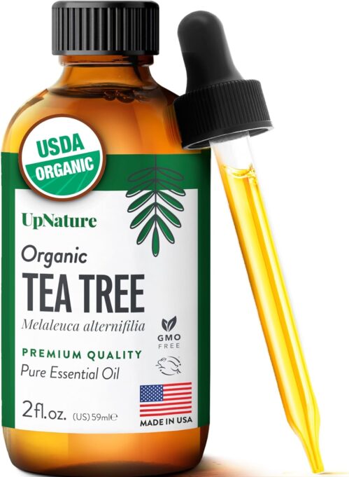 UpNature Organic Tea Tree Oil – 100% Pure Tea Tree Oil for Skin, Hair, Toenail, 2oz