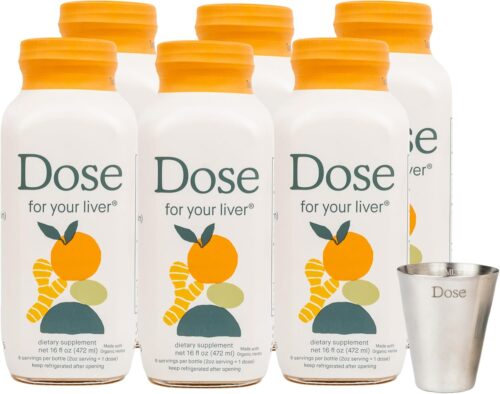 for Your Liver Cleanse Detox & Repair, Organic Milk Thistle Supplement with Turmeric, Dandelion, Ginger, and Orange, Promotes Optimal Liver Function,16oz Bottle, 6 Pack (6 Week Supply)