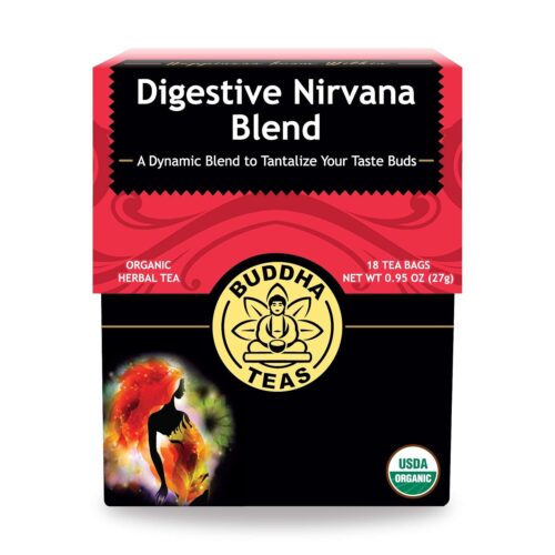 Buddha Teas – Organic Digestive Nirvana Blend – Herbal Tea – For Health & Wellbeing – With Antioxidants & Minerals – Clean Ingredients – Caffeine Free – OU Kosher & Non-GMO – 18 Tea Bags (Pack of 1)