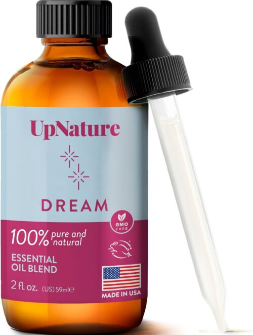 UpNature Dream Sleep Essential Oil – 2 Oz – Sleep Peacefully, Soothing Scent, Calming, Serenity – Undiluted, Non-GMO, Aromatherapy with Dropper