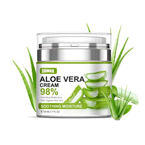 Aloe Vera Moisturizer Facial Cream,Facial Cream With 98% Organic Aloe Vera,Anti Wrinkle Face Moisturize Cream,For Dry Skin,Acne Scars,Soft,Moisturizing,And Delicate Skin