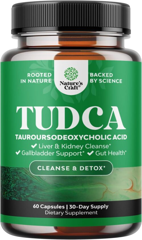 Advanced Bile Salt TUDCA Supplement – Extra Strength TUDCA 500mg per Serving Bile Salts for Gallbladder Kidney and Liver Support – High Purity Tauro Ursodeoxycholic Acid Liver and Gallbladder Cleanse
