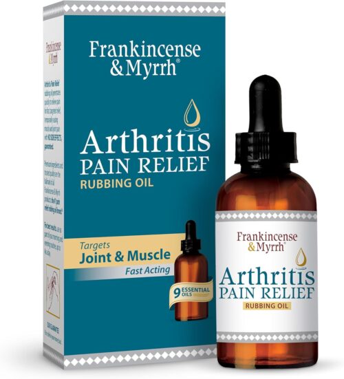 Frankincense and Myrrh Arthritis Pain Relief Rubbing Oil – Arthritis Pain Reliever with Frankincense Essential Oil for Sciatica, Lower Back, Neck, Hands, Knees, Joints and Shoulders, 2 fl.oz. – 1 Pack