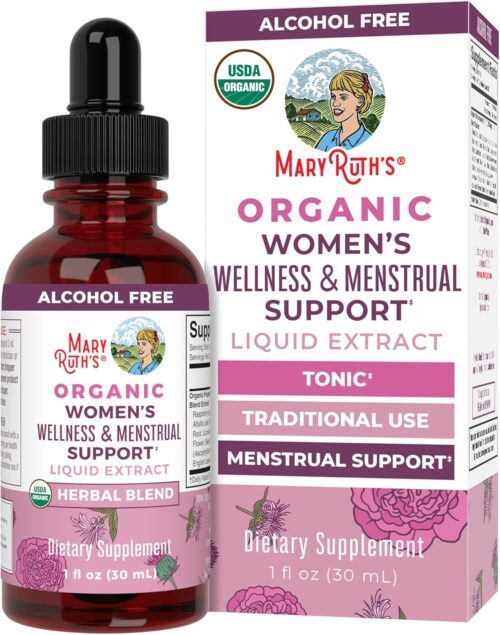MaryRuth Organics USDA Organic Women’s Wellness Liquid Herbal Supplements | Includes Stinging Nettle, Raspberry Leaf, Eleuthero Root, Chaste Tree Berry | Menstrual Support | Non-GMO, Vegan