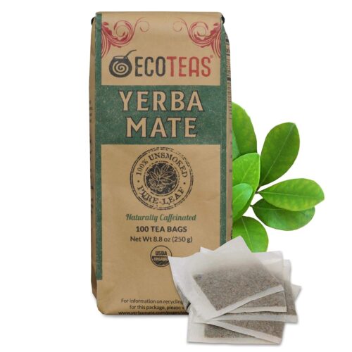 ECOTEAS – Unsmoked Yerba Mate Tea Bags – Detox and Hi Caf Tea – Organic – 100 Tea Bags, 8.8 oz