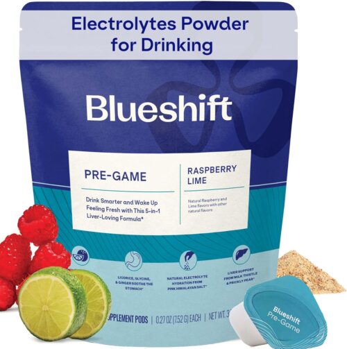 Pre-Game – Pre Drinking NAC Supplement, Electrolytes Powder Packets, Hydration Packets, Pre Alcohol Liver Support with Ginger, Cysteine, Milk Thistle, No Sugar Powder Pods (14 Pack)