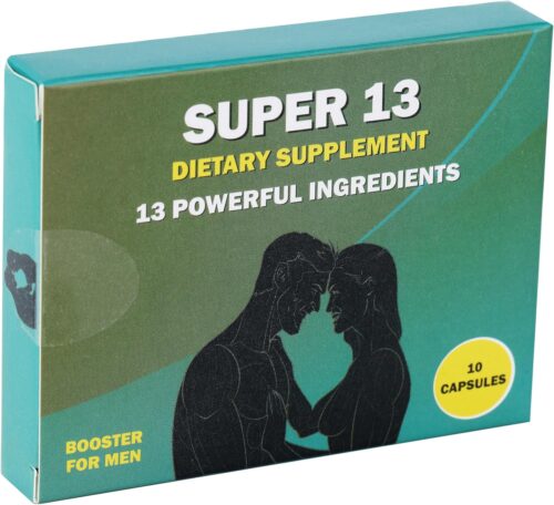 Super 13 Fast Acting Herbal Male Supplement for Men. 13 Potent Ingredients – Horny Goat Weed Tongkat Ali Maca & More for Energy Vitality Stamina Endurance and Performance Enhancer Pills 10 Caps