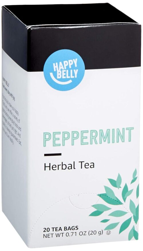 Amazon Brand – Happy Belly Peppermint Herbal Tea Bags, 20 Count (Previously Solimo)