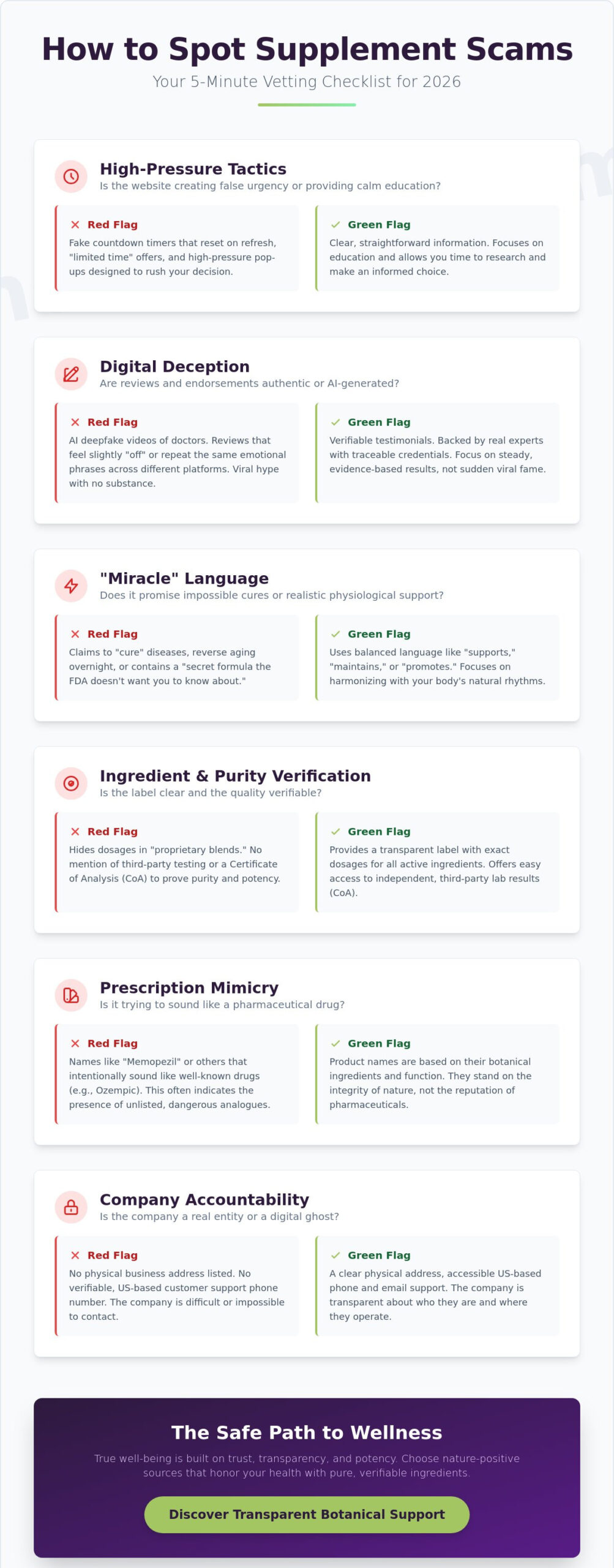 Red Flags for Supplement Scams 2026: The Essential Buyer’s Checklist